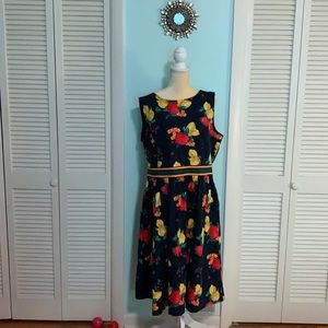 EUC Eva Mendez navy blue dress